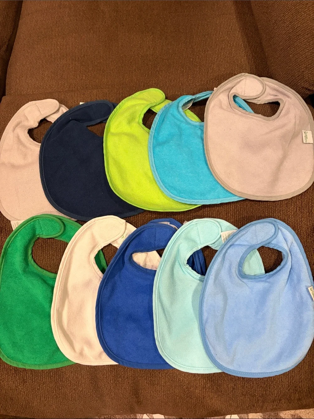 (NWOT) GREEN SPROUTS Soft Cotton Baby Bibs - Multi Color Set of 10